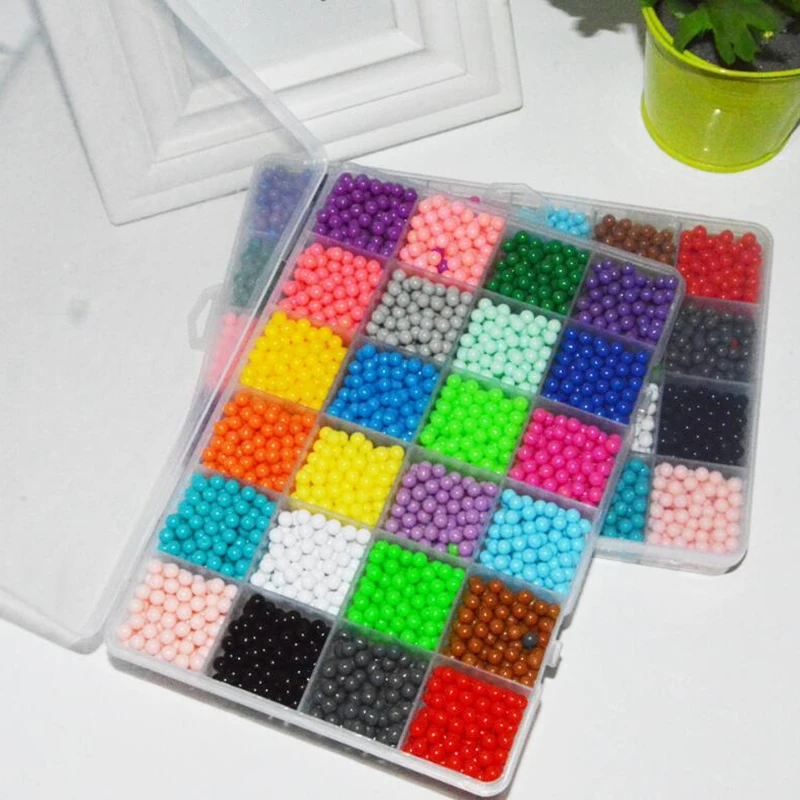 

24 Colors Complete Set Magic Beads Aqua Beads Puzzles Hama Beads Perler Beads Aquabeads Perlen 3d Puzzle Kids Toys Birthday Gift