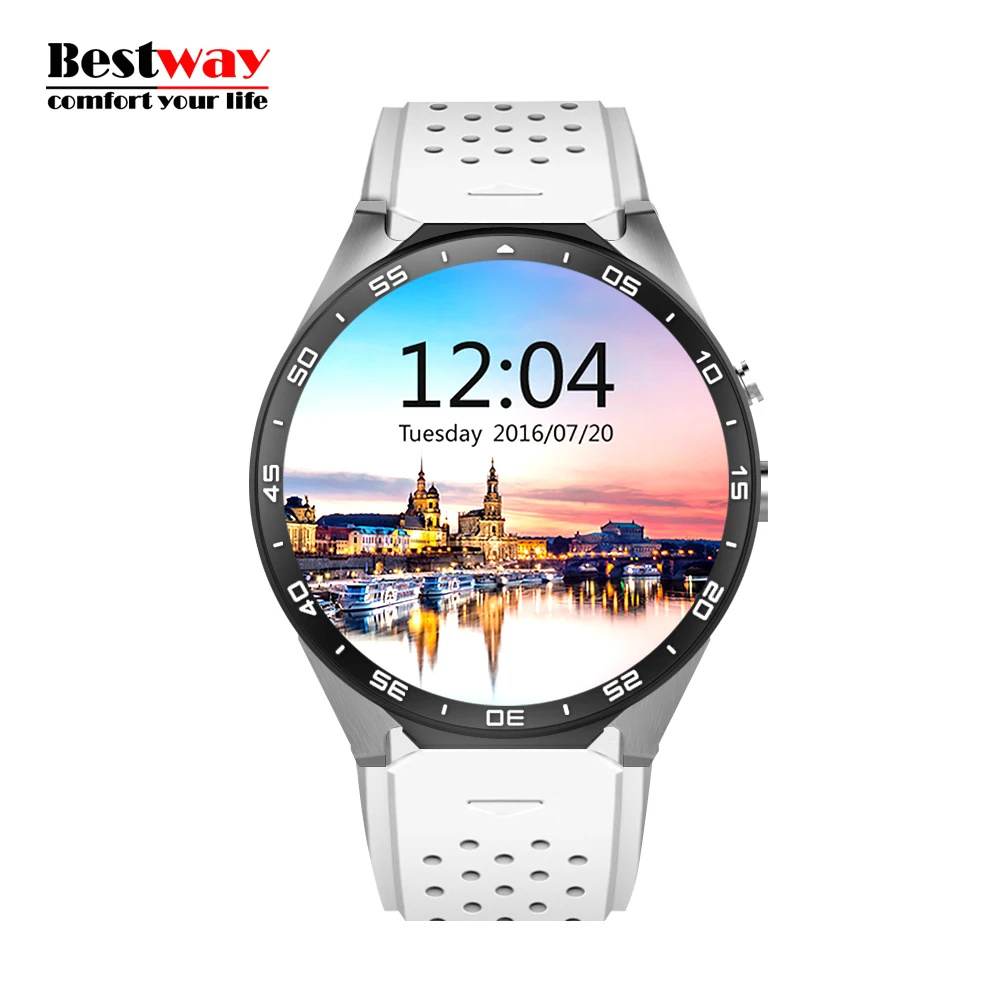 KW88 Smart Watch 3G WCDMA Heart Rate Monitor Watch Camera Reloj Inteligente SIM Akilli Saatler HD