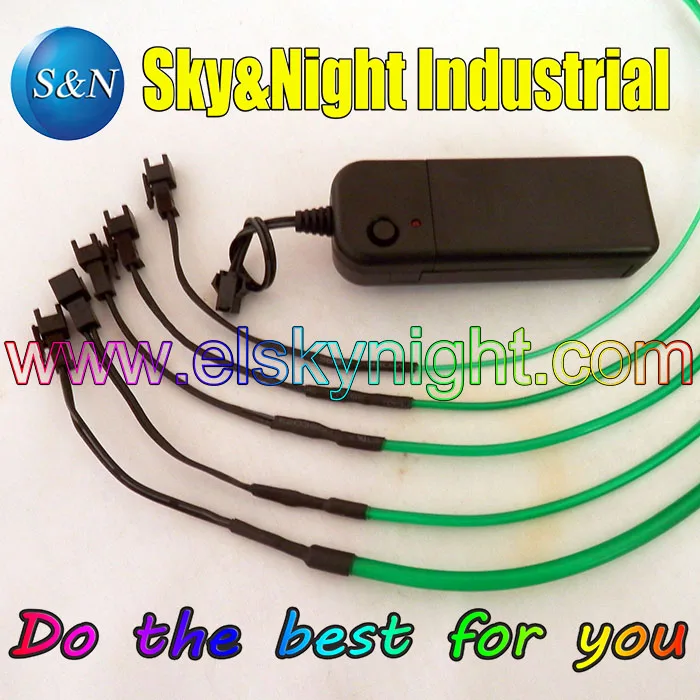 Green-EL Wire Sample (1.4/2.3/3.2/4.0/5.0mm) with One PC 3V Inverter+Free shipping | Дом и сад