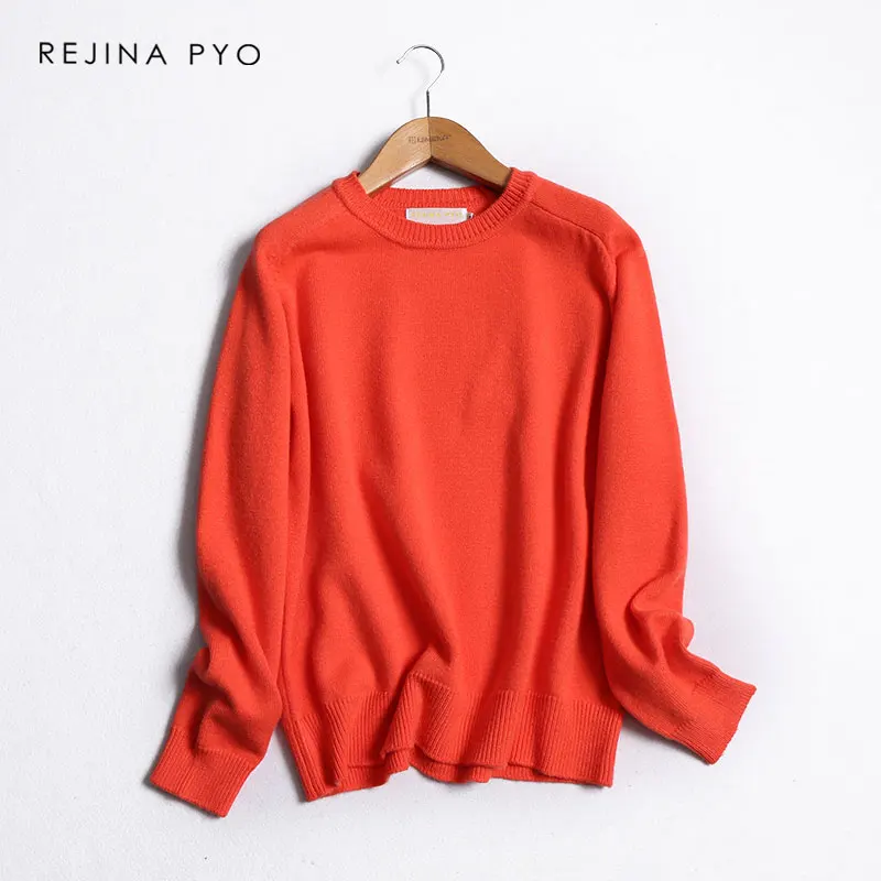 BIAORUINA Women Basic Solid O-neck Knitting Casual Sweater Female Fashion Loose Comfortable All-match Straight Pullover | Женская одежда