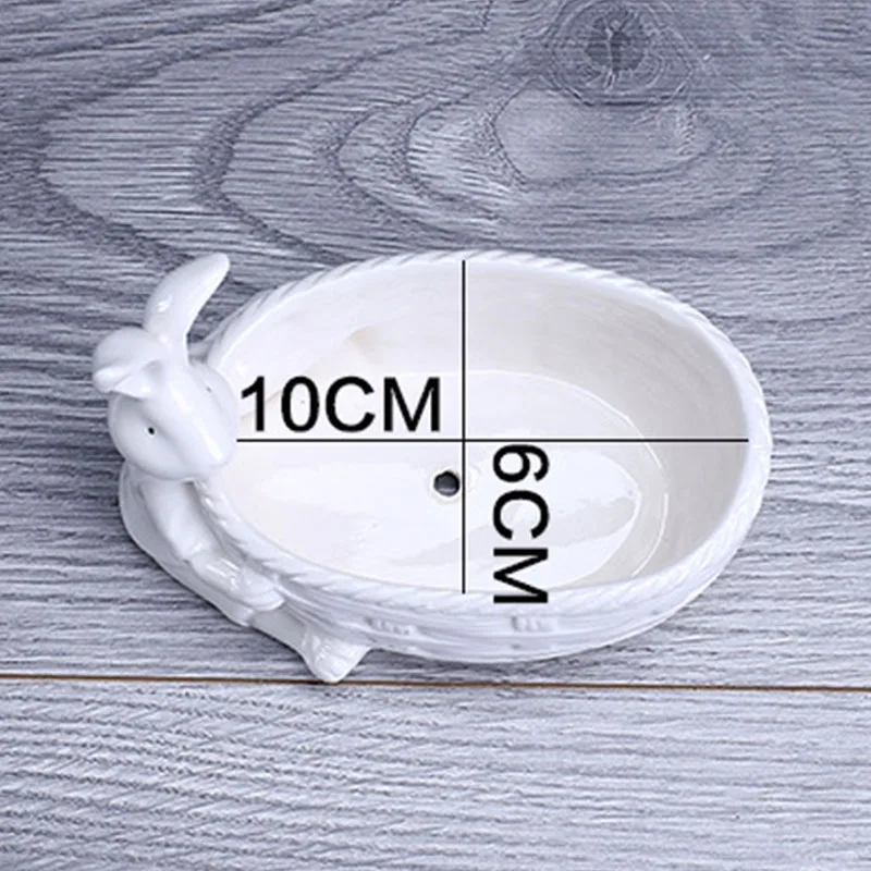 YeFine белый керамический DIY цветок украшение горшков кролик цветочный горшок для