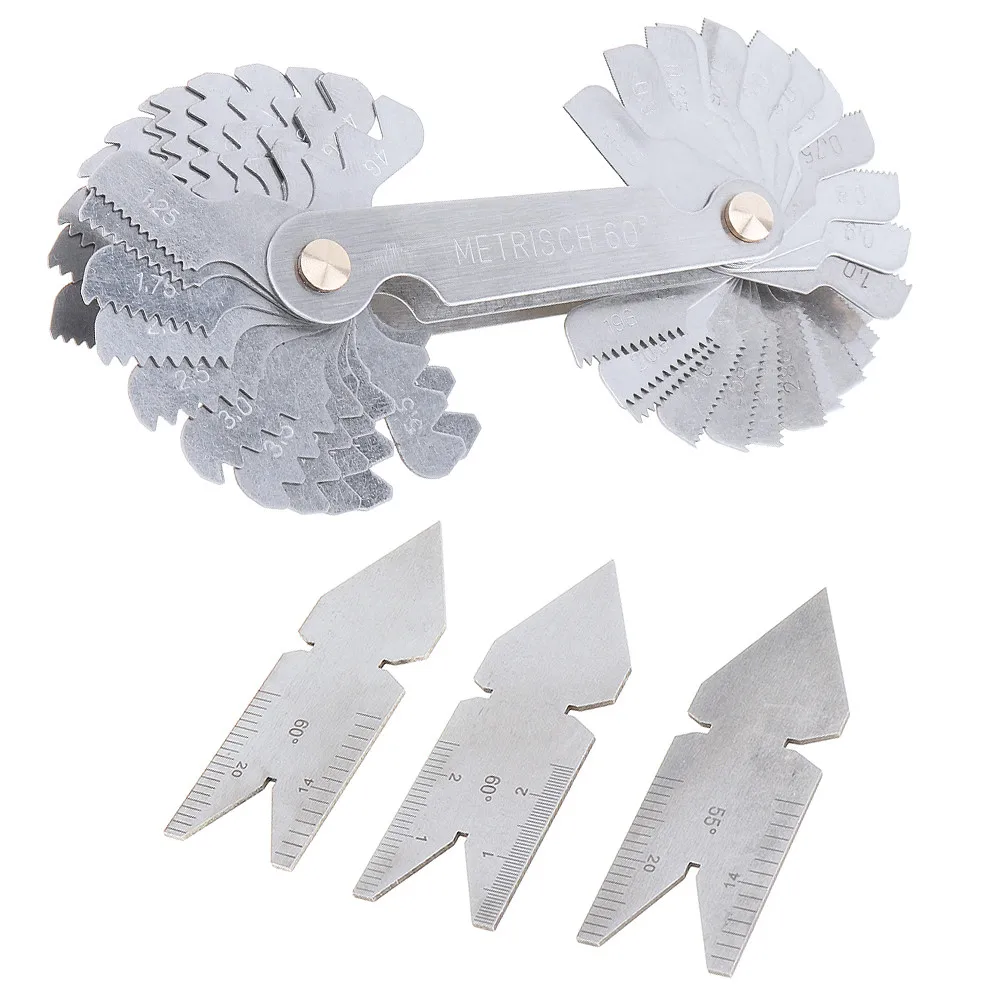 Screw Thread Pitch Cutting Gauge Tool Set 55/&60° Inch /& Metric Centre Gage
