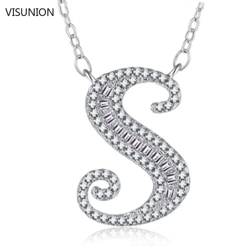 

Initial Charm Letter Pendant Necklace Cubic Zirconia Necklaces A-Z 26 Alphabet Name Jewelry accessories