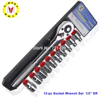 

C-MART tools CR-V Ratchet Wrench 1/2" 12.5mm Wrench Tool Set Socket Sets Professional Repair Tools