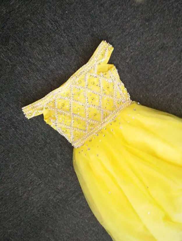 Коллекция 3840 года, новое модное платье с жемчужинами и открытыми плечами для девочек, пышное платье для свадьбы