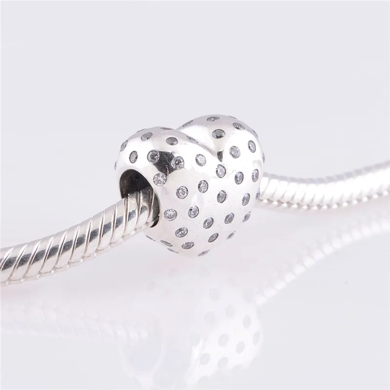 

Fits Pandora Bracelet Charm Beads for Jewelry Making Sparkle of Love Silver Charms Original 925 Sterling Silver Jewelry LW338