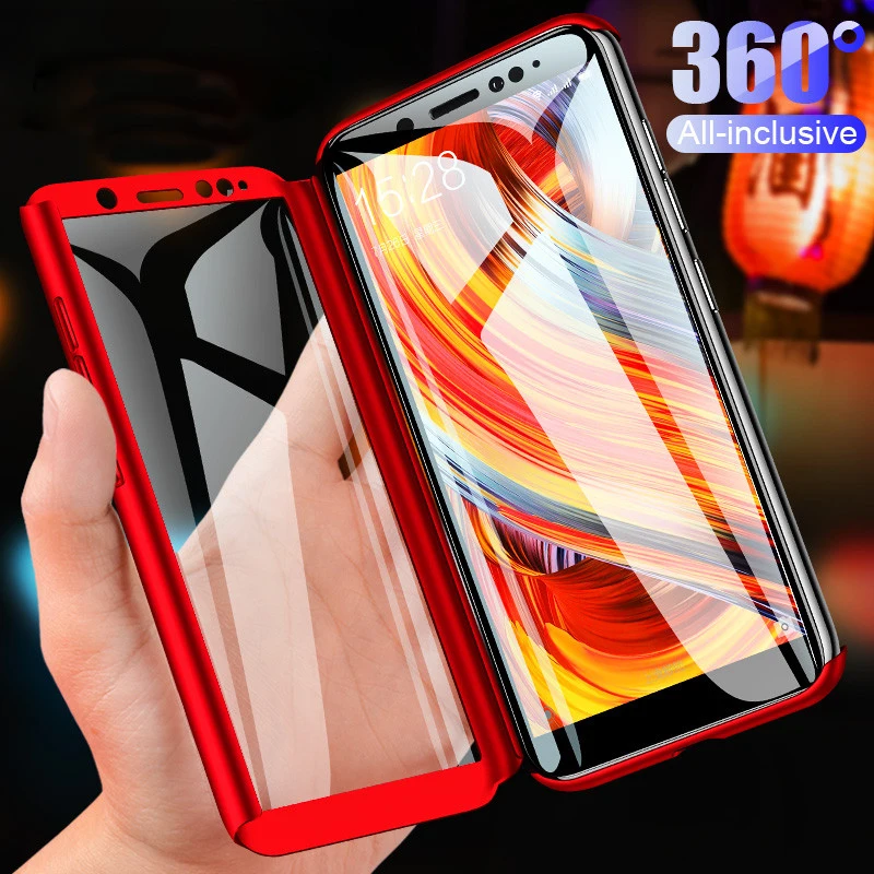 

360 Full Cover Phone Case For Xiaomi Redmi Note 7 6 5 Pro 5A Protection Case For Redmi K20 6 Pro GO 5 Plus 7 5A 6A With Glass