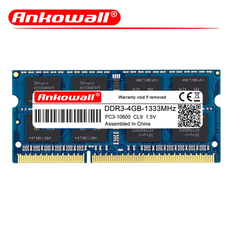 ANKOWALL DDR3 8GB = 4GB+ 4GB 1333 1600 MHz ram SO-DIMM ноутбук память 204pin 1,5 V 2 шт./лот