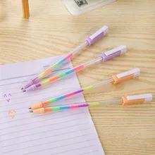 0,38 мм каваи шариковая ручка creativos мультфильм градиент 6 цветов узор школьные офисные принадлежности канцелярские товары Рождество черный Заправка