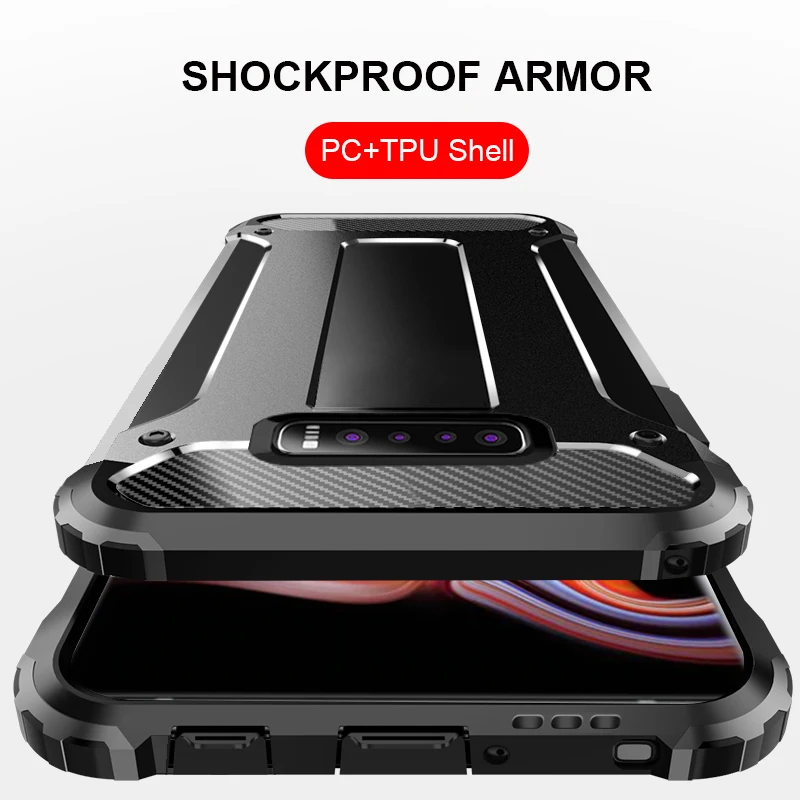 

Luxury Armor Soft Case On The For Samsung Galaxy S10 E S10 S8 S9 PLus PC+TPU Cover For Note 8 9 S7 EDGE Shockproof Bumper Case