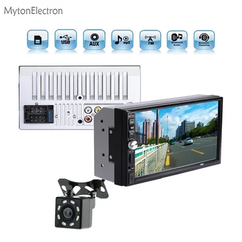 

8 LED Car Rear Backup camera + 2 DIN Bluetooth Audio 7" HD Touch screen Radio In Dash mutimedia Player support MP5 USB TF AUX