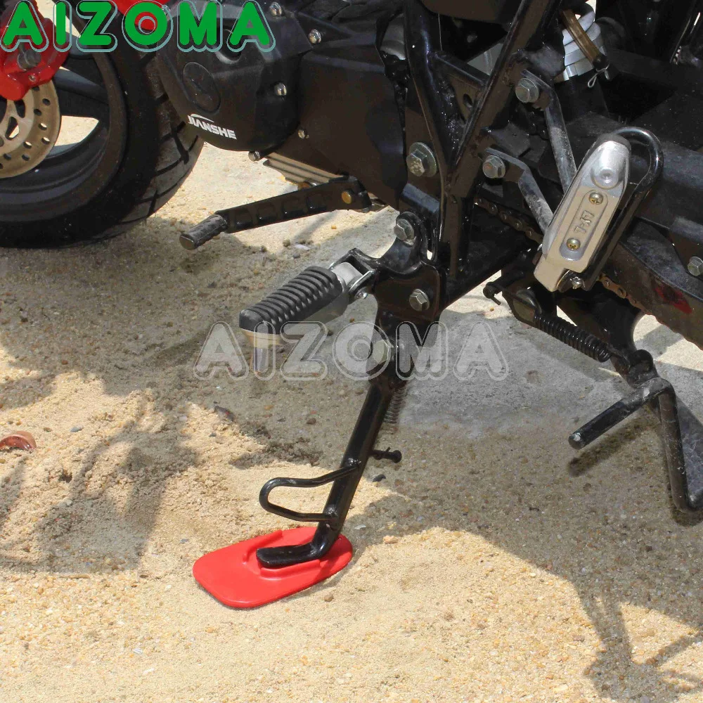 Ocamo Universal Kickstand Side Stand Plate Pad for Motorcycle Suzuki Honda Harley Dirt Bike 