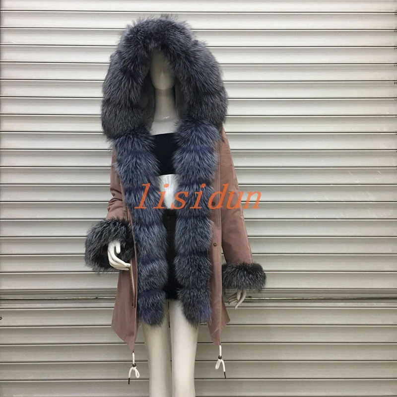 

2018 fox fur coat, coat, dress, women's clothing, long hair liner, Parker, and otter rabbit fur new fur coat