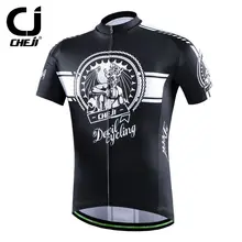 Devil Cycling Jerseys Short Sleeve Cheji Men Cycling Shirts Anti-slip Bicycle MTB Jackets Breathable S-XXXL 2017 Black