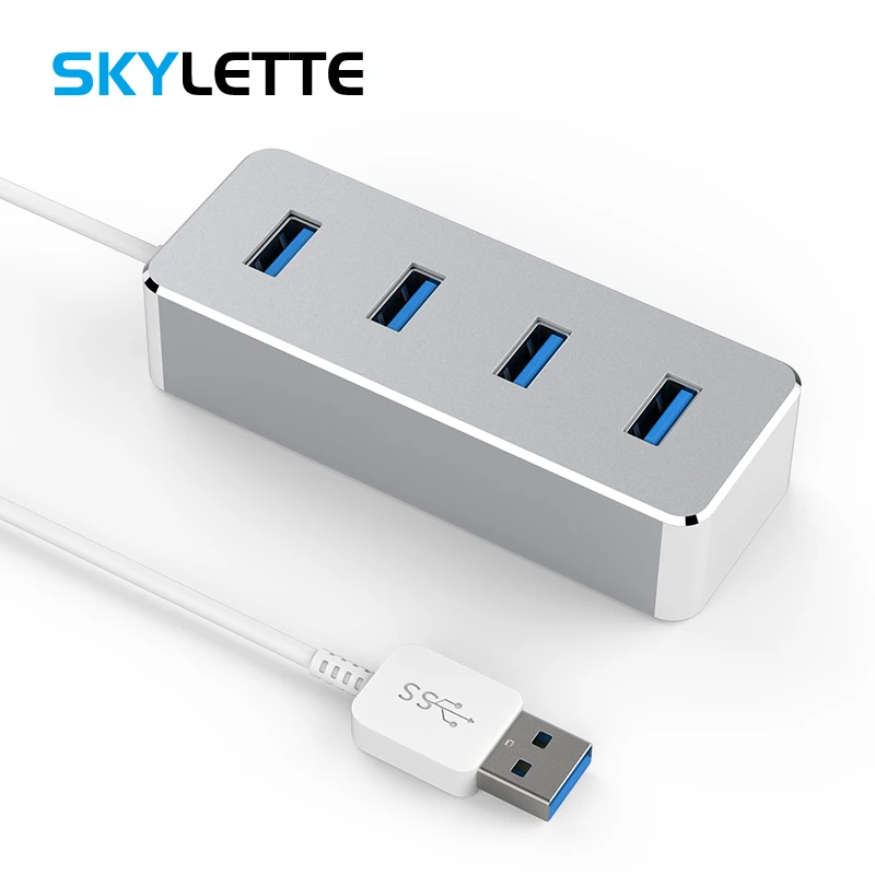 4-портовый Алюминий сплава USB 3,0 концентратор 5 Гбит/с супер Скорость usb-хаб OTG коннектор постоянного тока 5 в разъем для зарядки сплиттер для мульти-зарядное устройство USB для ноутбука