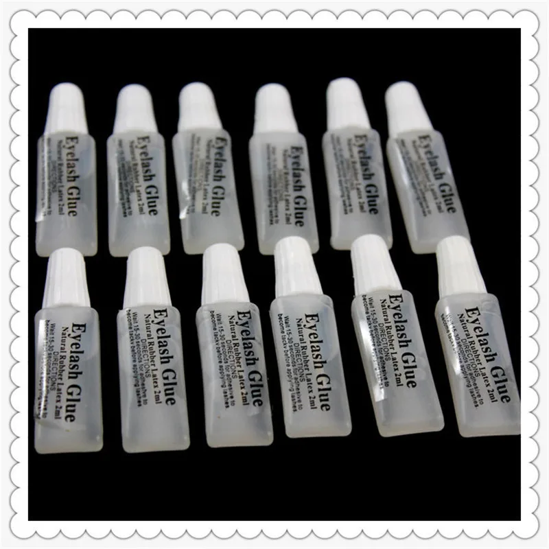 

Top selling Fashion Eyelash glue plastic tube Travel transparent glue 2 ml false eyelashes makeup tool
