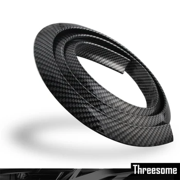 

SRXTZM 2pcs 1.5M Wheel Lip Fender Carbon Fiber Look Car Mud Guard wheel Lip Decoration Wheel Eyebrow Protector Lip