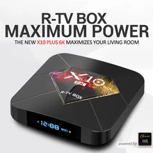 ТВ-приставка R-tv Box X10 Plus Android 9,0 4 ГБ/64 Гб Allwinner H6 4K медиаплеер 6K декодирование изображения 2,4G WiFi H.265 смарт-приставка