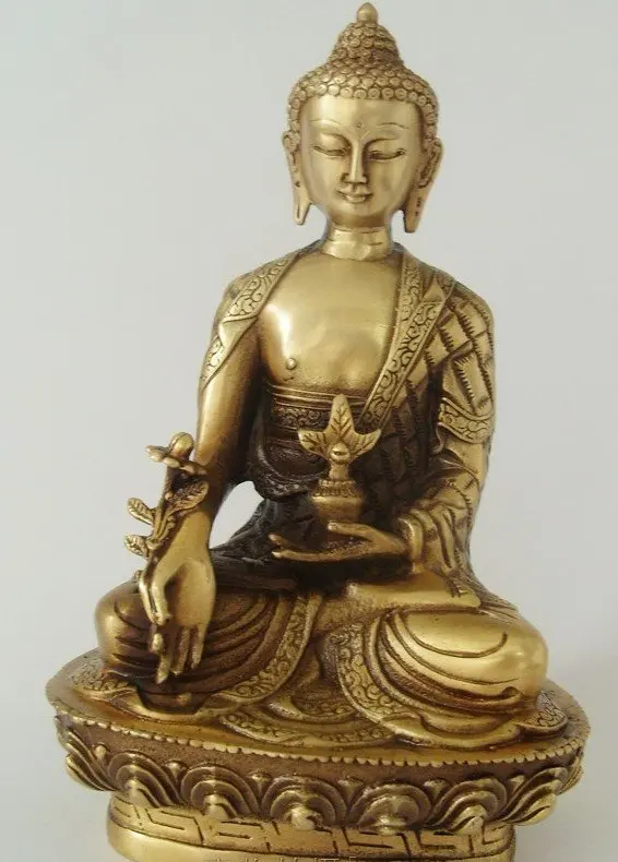 

Rare Distinctive Old Qing Dynasty copper medicine Buddha Statue,best collection&adornment ,Free shipping