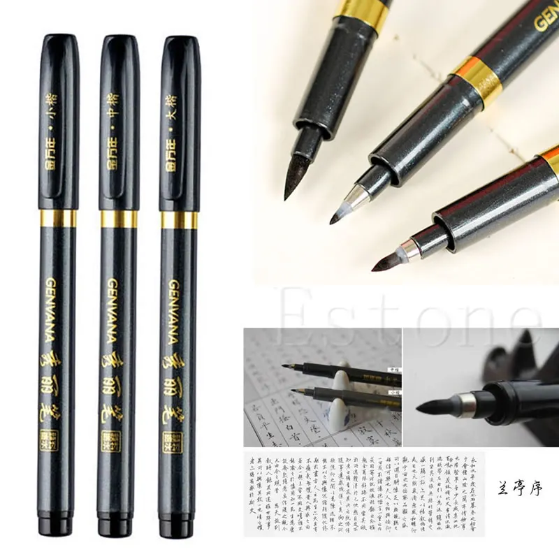 

1pc Chinese Japanese Calligraphy Brush Ink Pen Writing Drawing Tool Craft 3 size S/M/L C26