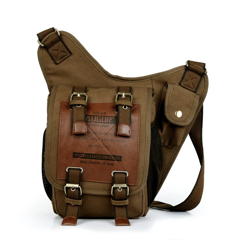 

Men Bag Leather Casual Men's Shoulder Bag Brand Vintage Thick Canvas Man Messenger Bags Crossbody Bags for Travel Bolsas B0354