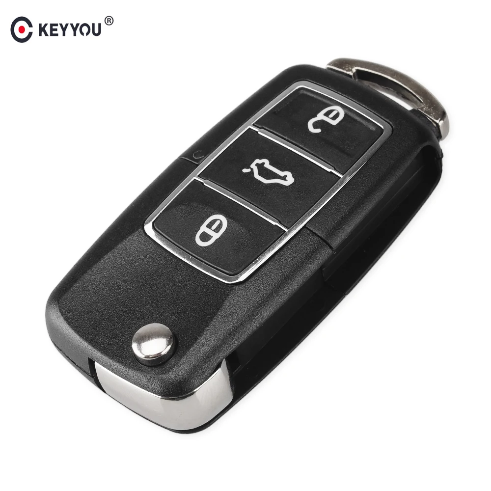 

KEYYOU Refit flip key shell case fits For VW Skoda seat FOB no blade NO remote no chip auto accessories 1pc