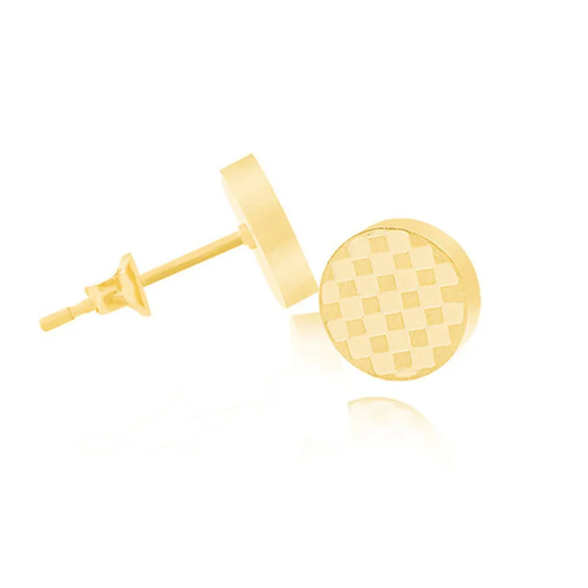 

Geometric Round Gold Silver Stud Earrings For Women Pendientes Fashion Minimalist Bijoux acier Inoxydable Femme Earrings Men