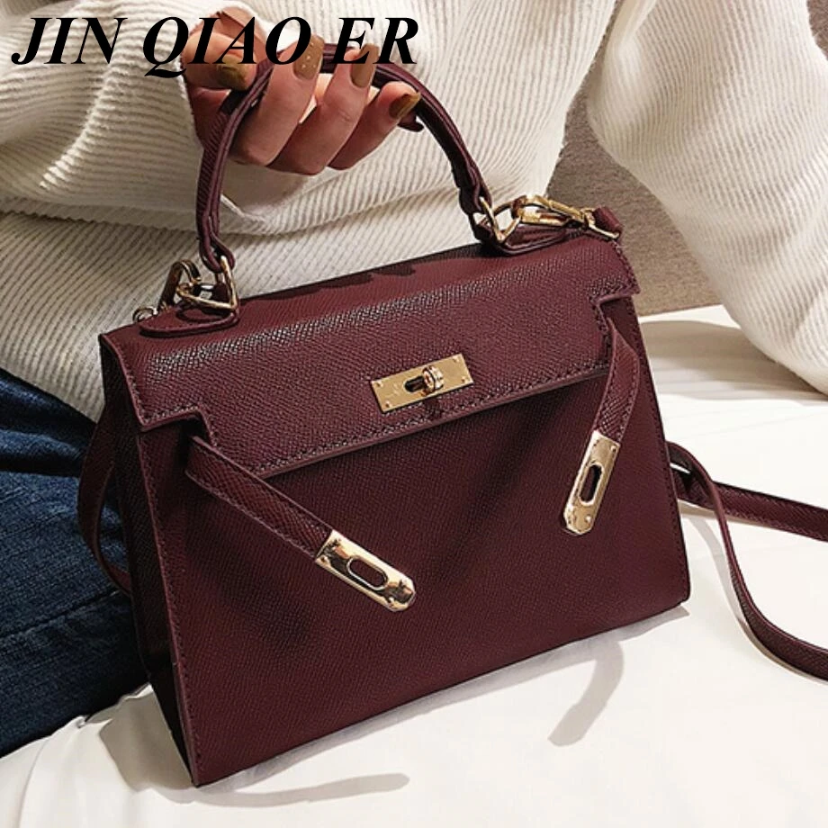 

Women's Designer Luxury Handbag 2019 Fashion Lady Tote bag Quality PU Leather Lock Simple Leisure Shoulder Messenger Bags