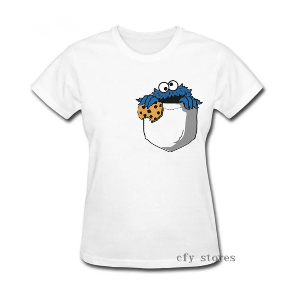 

Funny Me just here for cookies women T Shirt Novelty Sesame Street Cookie Monster T-shirt women Brand Clothing fitness Tops Tee