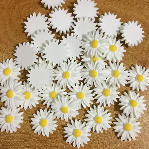 

30-60pcs 26 mm DIY White Resin Sunflower flower flat back Scrapbooking For phone/ craft New