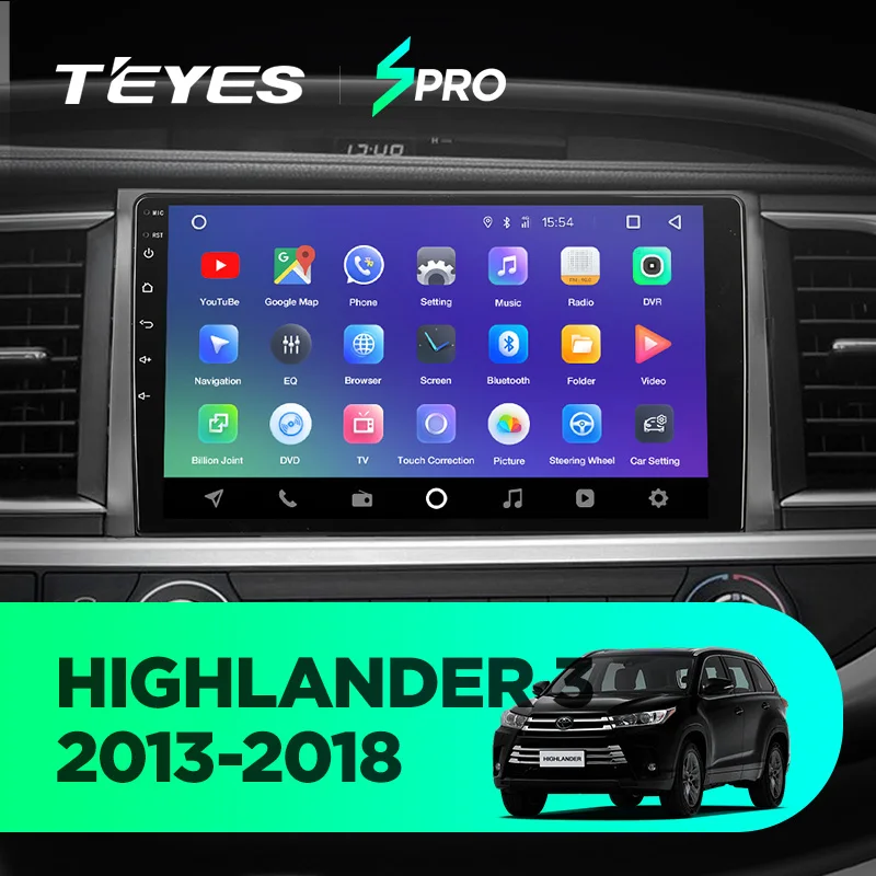 TEYES SPRO Штатная магнитола для Тойота Хайлендер XU50 Toyota Highlander XU50 2013 Android 8.1, до 8-ЯДЕР, до 4+ 64ГБ 32EQ+ DSP 2DIN автомагнитола 2 DIN DVD GPS мультимедиа автомобиля головное устройство