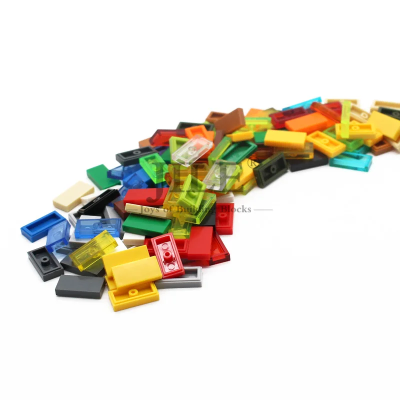 Moc 타일 1x2 3069 태블릿, DIY 크리에이티브 계몽 기본 빌딩 블록, 벌크 벽돌, 조립 입자 호환 가능, 100 개