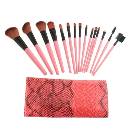 

HTHL-Cosmetic Professional Makeup Brush Set Red, pink