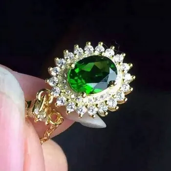 

Fidelity natural 5*7mm diopside pendants s925 sterling silver classic star fine jewelry for women party natural green gemstone