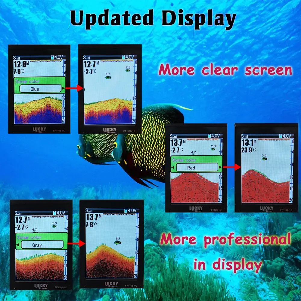 Lucky беспроводной гидролокатор рыболокатор FinderFish сигнализация датчик с ЖК-дисплеем Pesca более глубокий рыболокатор сигнализация приманки искатели