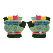 Детские женские перчатки митенки для мальчиков зимние теплые варежки Oct23_A