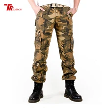 Военные Брюки карго Мужские Брюки homme камуфляжные армейские брюки с большим количеством карманов камуфляжные тактические брюки без ремня