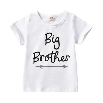 

Summer Kids Boys T-Shirt Letter Print Short Sleeve Brother and sister Clothes Cotton Children T-shirt O-neck Tee Tops Boy Cloth