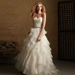 2016 свадебное платье плиссированные юбки Милая С Плеча спинки Sexy-Line Свадебное Платье