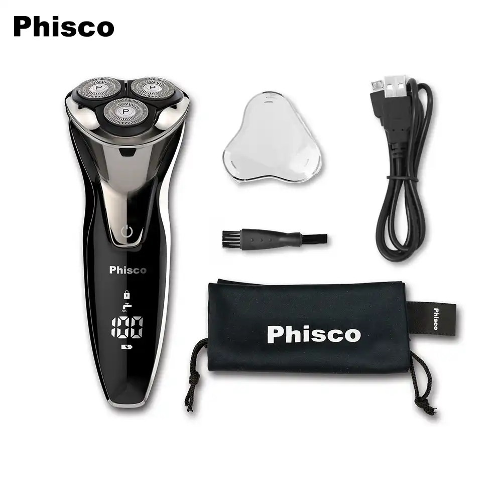 phisco electric shaver razor for men 2 in 1 beard trimmer wet dry waterproof usb