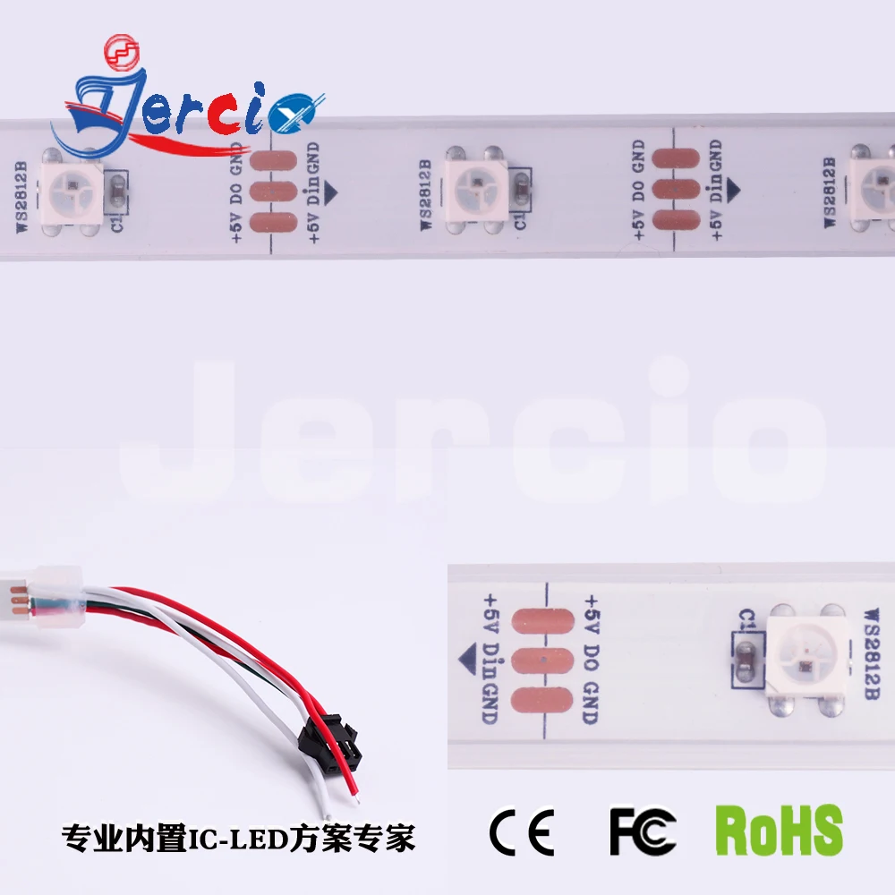 JERCIO 1m/4m/5m XT1511-RGB Like ws2812b 30/60/144 pixels/leds/ magic digtial led pixel strip can replace ws2812b IC 