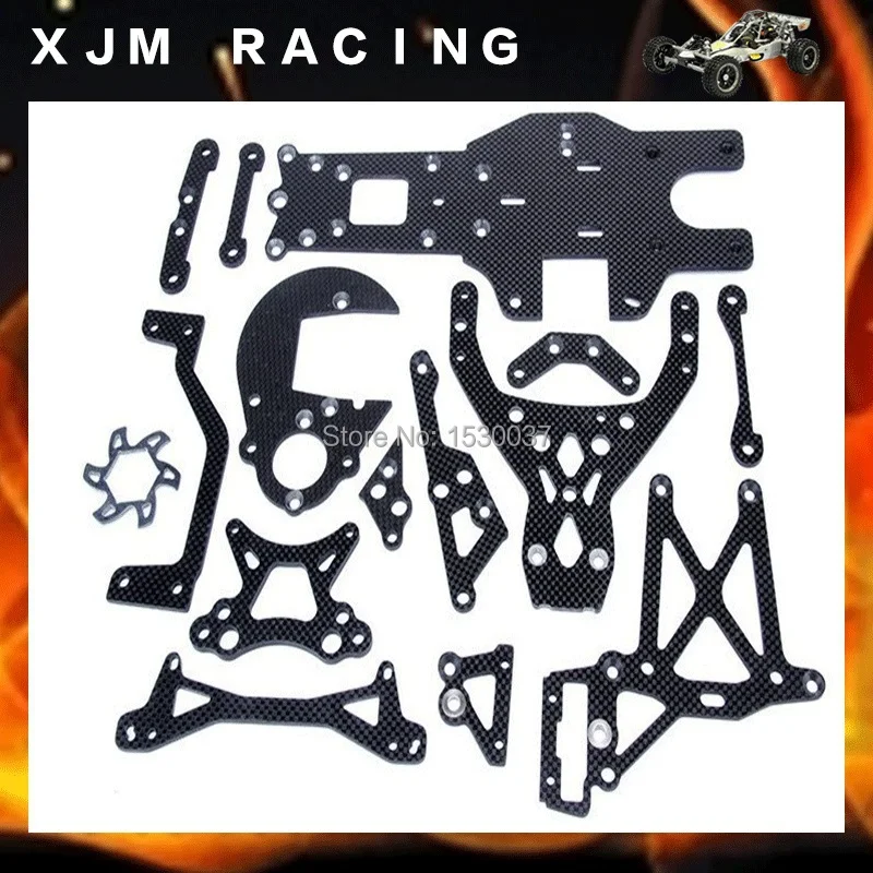 Baja upgrade parts,Carbon Fiber Package set fit HPI KM ROVAN BAJA 5B 5T 5SC KING MOTOR TRUCK Free shipping cnc alloy metal three sections of fission complete diff gear box set fit hpi km rovan baja 5b 5t 5sc king motor truck