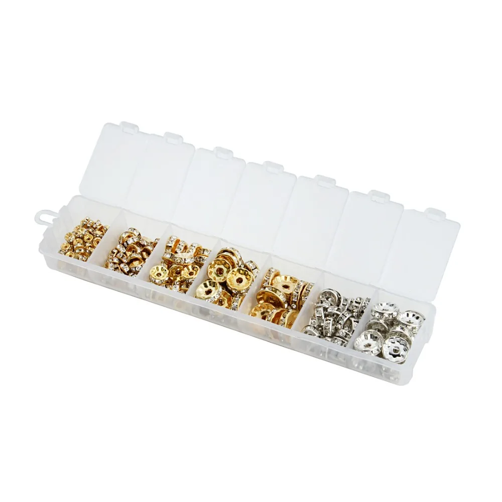 

1box Jewelry Findings Accessories Kit Box Settings Spacer Beads Crystal Flat Beads Set DIY Tool Fashion Jewelry Making Craft