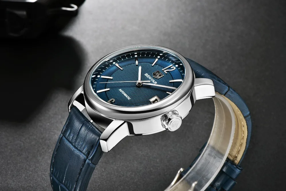 BENYAR 2020 New Fashion Top Luxury Brand Leather Watch Automatic Men Wristwatch Men Mechanical Steel Watches Relogio Masculino