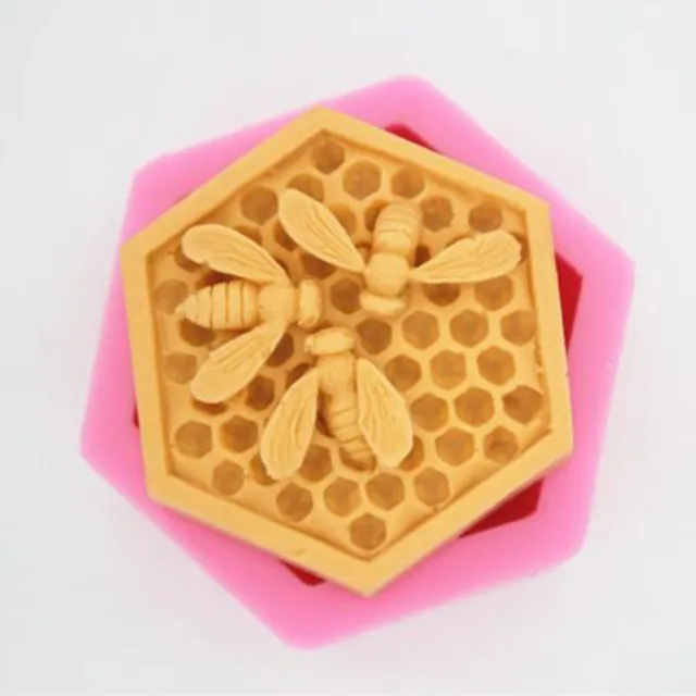 3D Bee Honeycomb Silicone Soap Molds DIY Candle Resin Crafts Mould Mousse Fondant Cake Bakeware Decorating Kitchen Accessories
