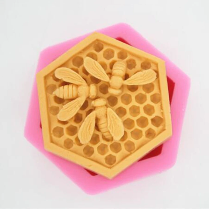 Honeycomb soap diy bee ice cream mooncake beeswax cold soap art soft pottery soap silicone mold