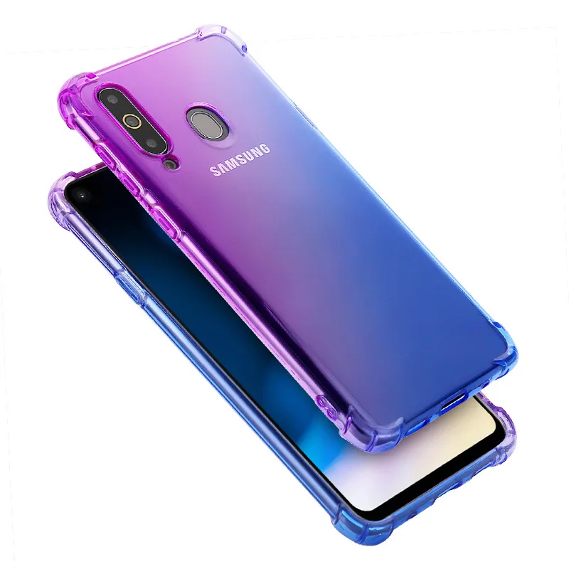 

100pcs/lot For Galaxy A50 A30 A40 A10 A70 ShockProof TPU Case Gradient TPU Gel Case For Samsung Galaxy M10 M20 M30 A40S