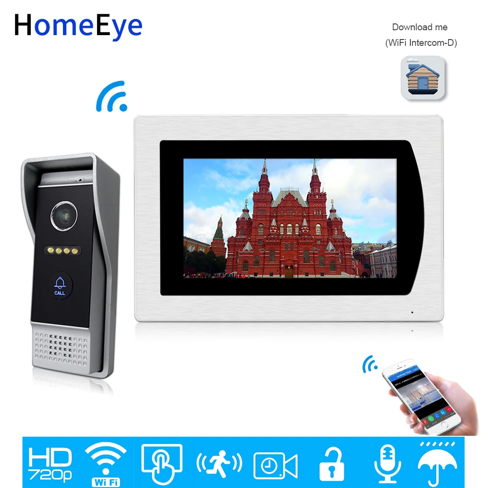 Wholesale 7'' 720P WiFi IP Video Door Phone Video Intercom Home Access Control System Android IOS App Remote Unlock Touch Screen Wholesale 7'' 720P WiFi IP Video Door Phone Video Intercom Home Access Control System Android IOS App Remote Unlock Touch Screen