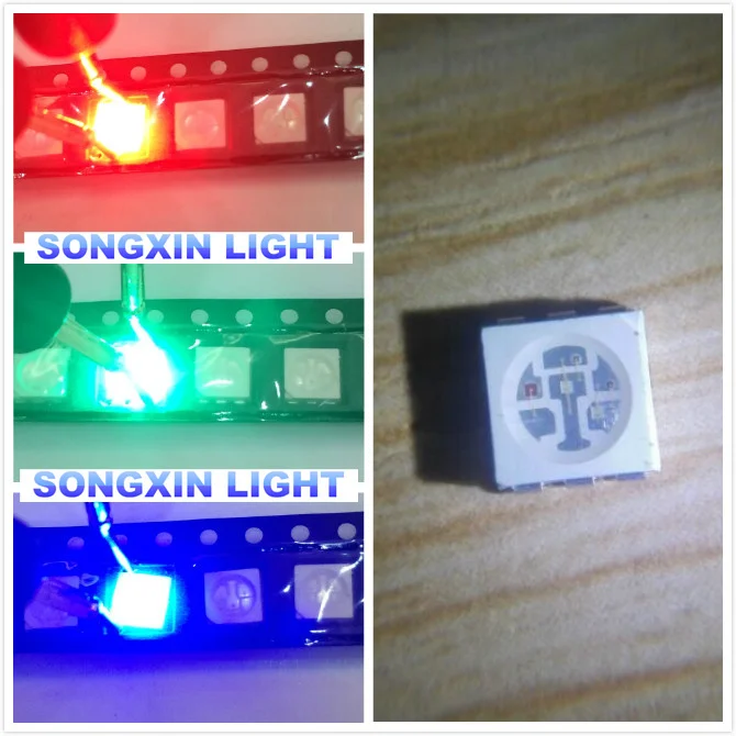 Светодиодный светильник 5050 RGB SMD/SMT 2000 шт. красный зеленый синий 3 чипа супер яркий