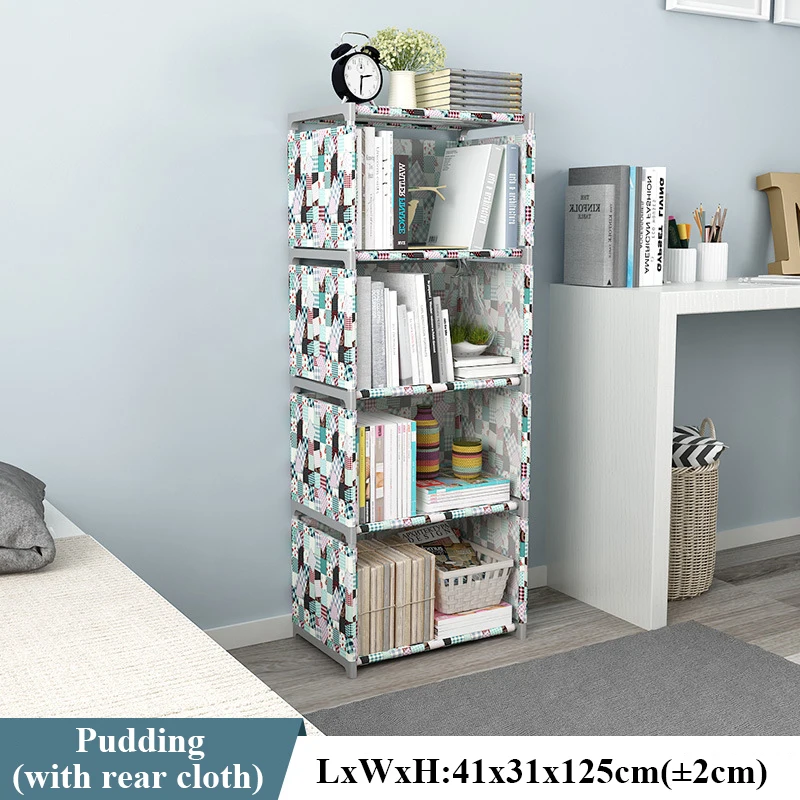 Cena Wielowarstwowa prosta półka na książki włókniny szafa rozmaitości szafka do przechowywania mogą być przenoszone regał kreatywne nowoczesne do dekoracji domu